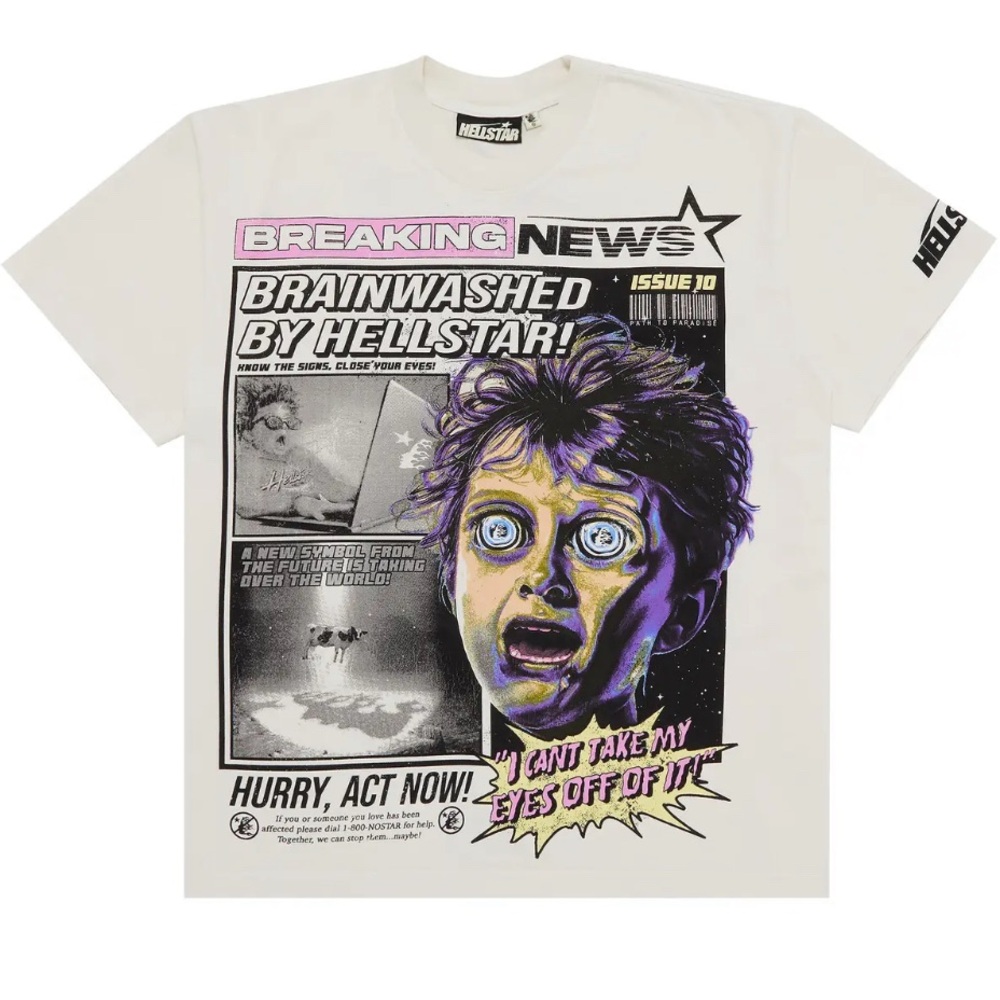 Hellstar Breaking News T-Shirt 'White'